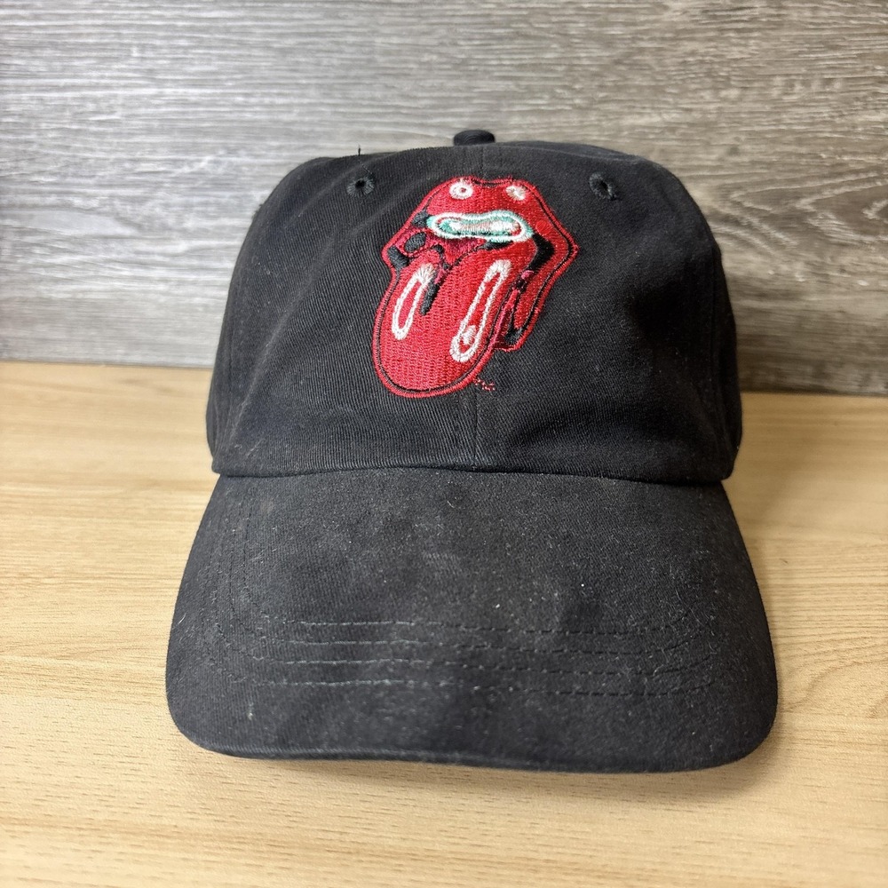 Rolling Stones Hat Cap Strap Back Black Red A Bigger Bang Embroidered Mens Music